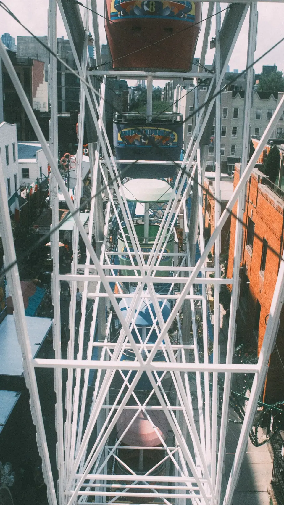 White struts repeat in a dense architectural pattern.